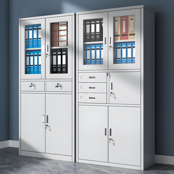 2-Door Metallic Office Cabinet with Safe - Image 3