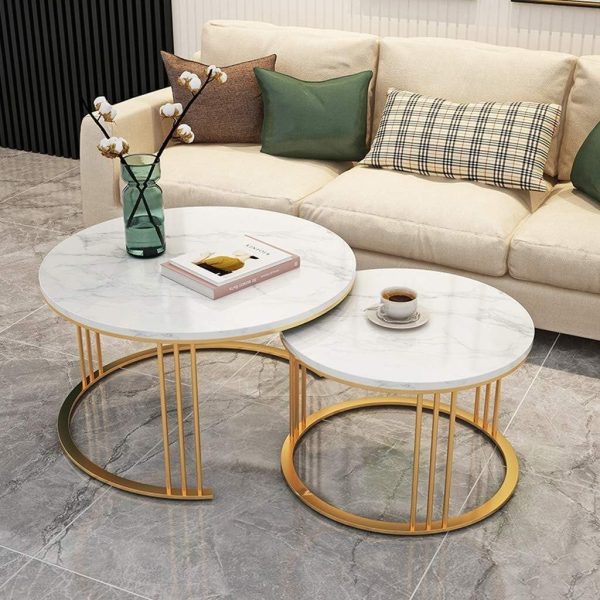 Nesting marble coffee table (2 pcs) - Image 2