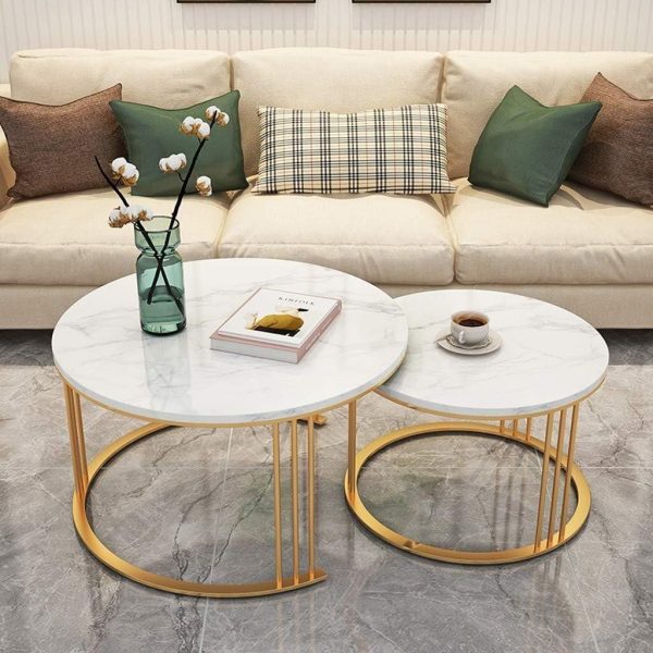 Nesting marble coffee table (2 pcs) - Image 3