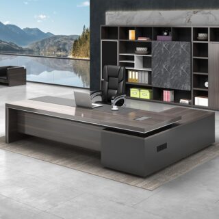 Electric Adjustable Table, Executive Desk, Fireproof Safe Box, Non-Reclining Office Seat, 1-Way Workstation