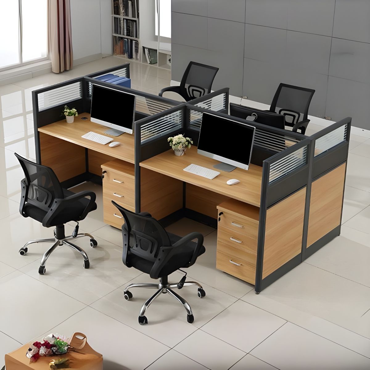 4 Way Modern Office Workstation – Climax Furniture