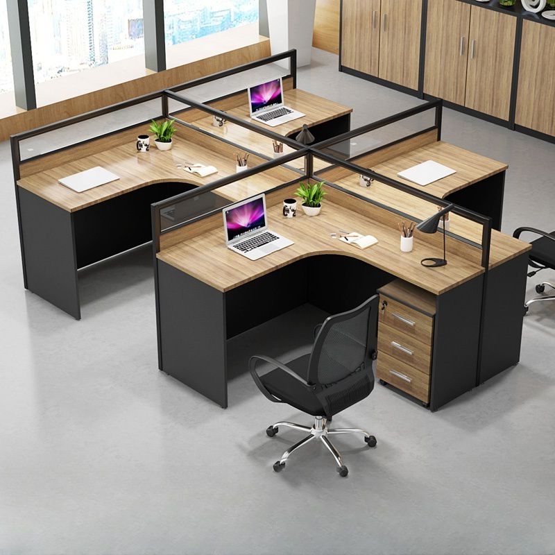 4 Way Modern Curved Office Workstation – Climax Furniture