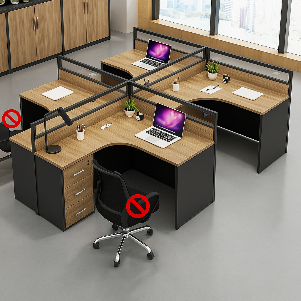 4 Way Modern Curved Office Workstation – Climax Furniture