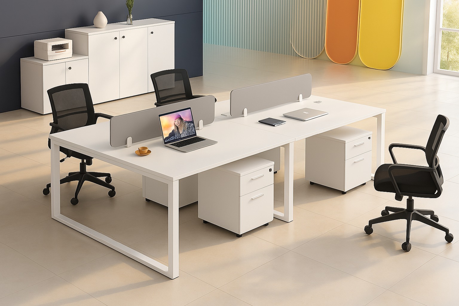4 Way Modern Office Workstation – Climax Furniture