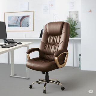 Brown Leather High Back Executive Office Seat