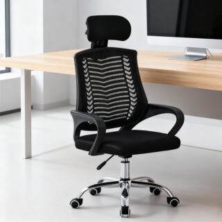 headrest ergonomic office seat Nairobi, ergonomic chair with headrest Kenya, modern office chair with head support Nairobi, comfortable ergonomic seat Kenya.