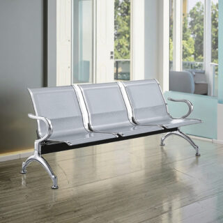 3-seat waiting room bench for office reception reception area bench for clinic or hospital metal 3-link waiting chair for public spaces comfortable waiting bench for lobby seating durable office reception bench for visitors