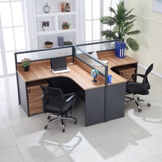 2 way curved workstation Nairobi, modern office workstation for teams Kenya, curved office desk Nairobi, collaborative workstation Kenya.