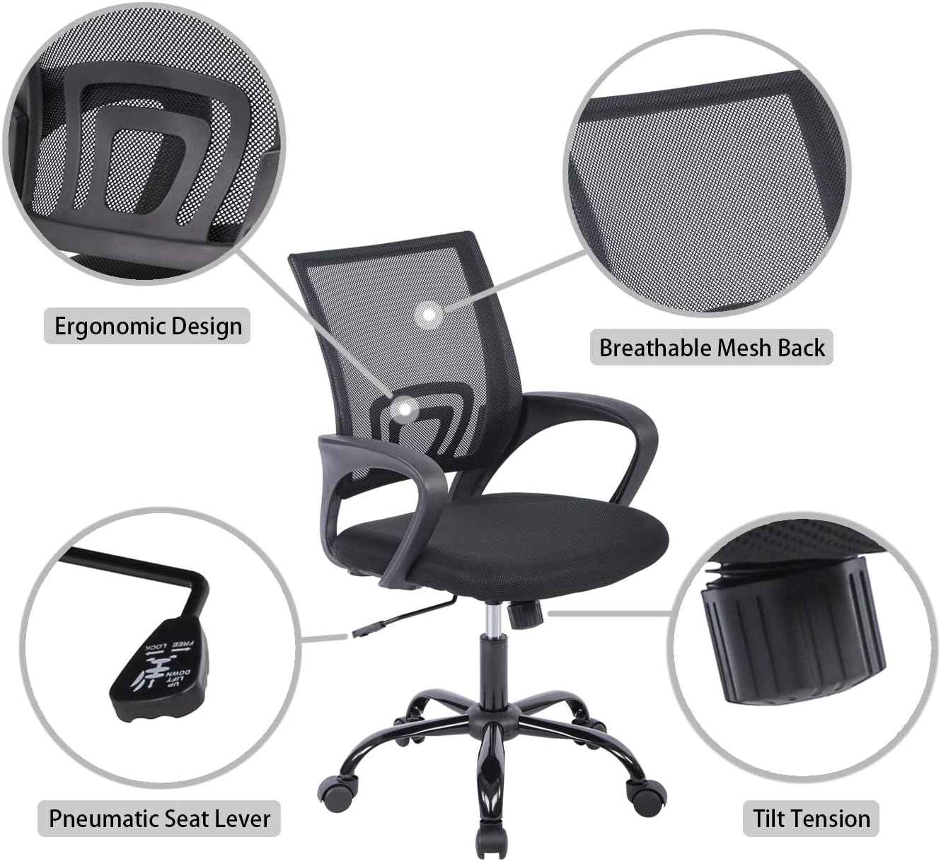 Ergonomic secretarial office seat