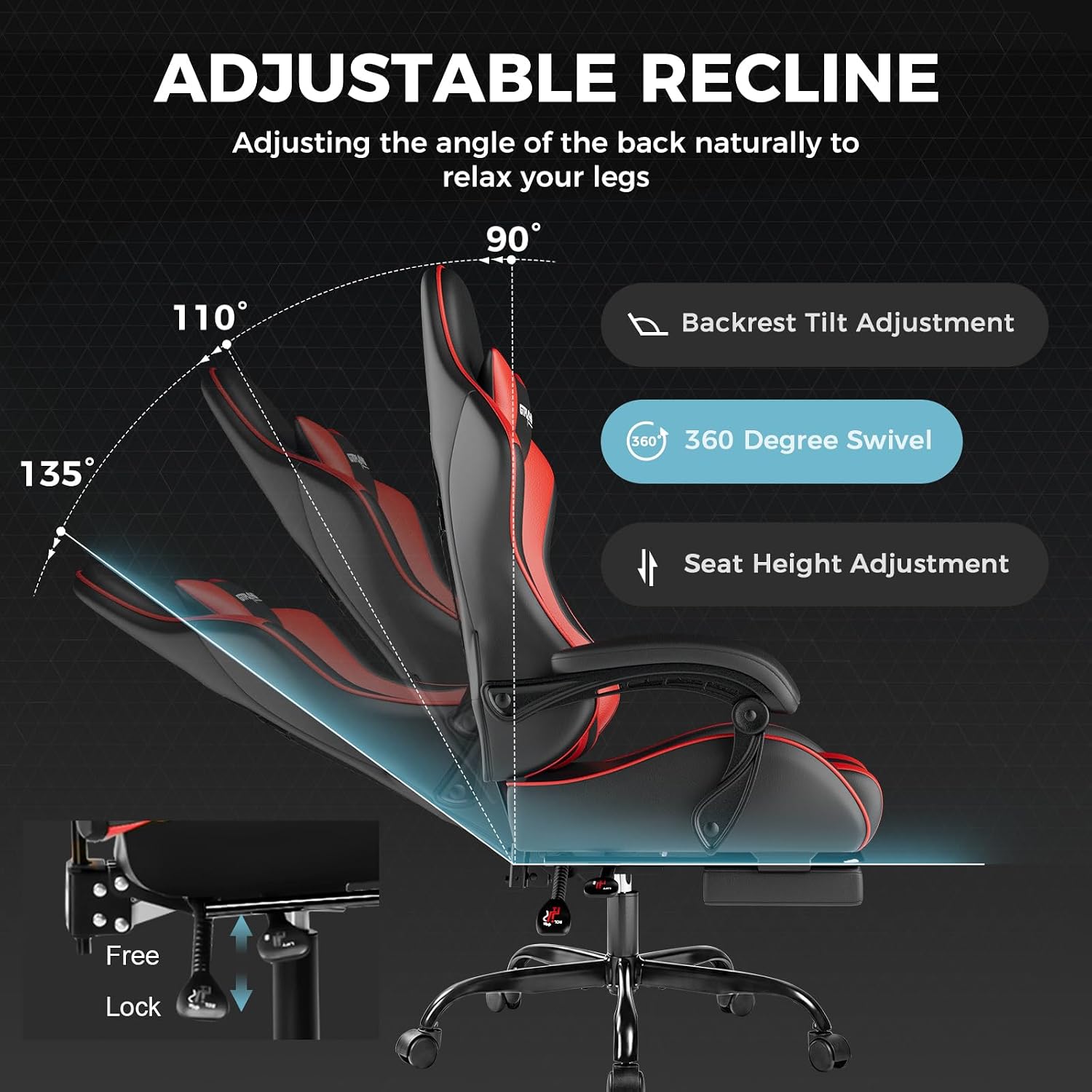 High-back eSports gaming chair