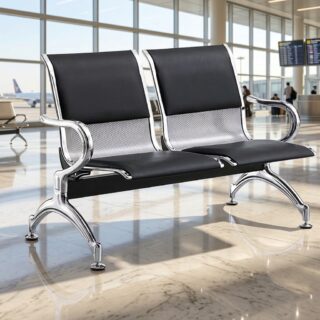 Two-seater office waiting bench