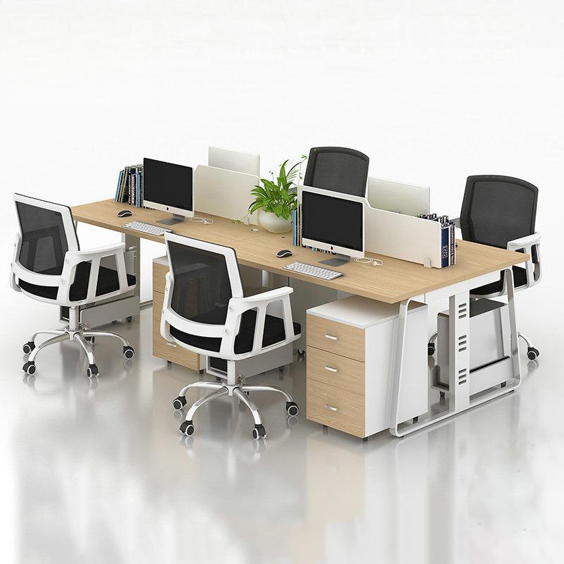 4-Person open office workstation desk