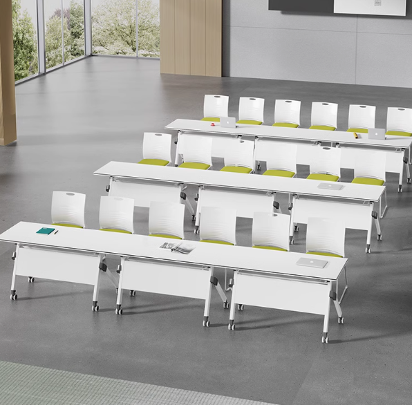Space-saving foldable office table