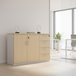 Multi-drawer filing credenza for offices