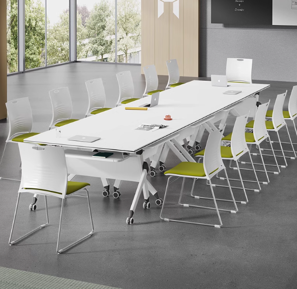 Space-saving foldable office table