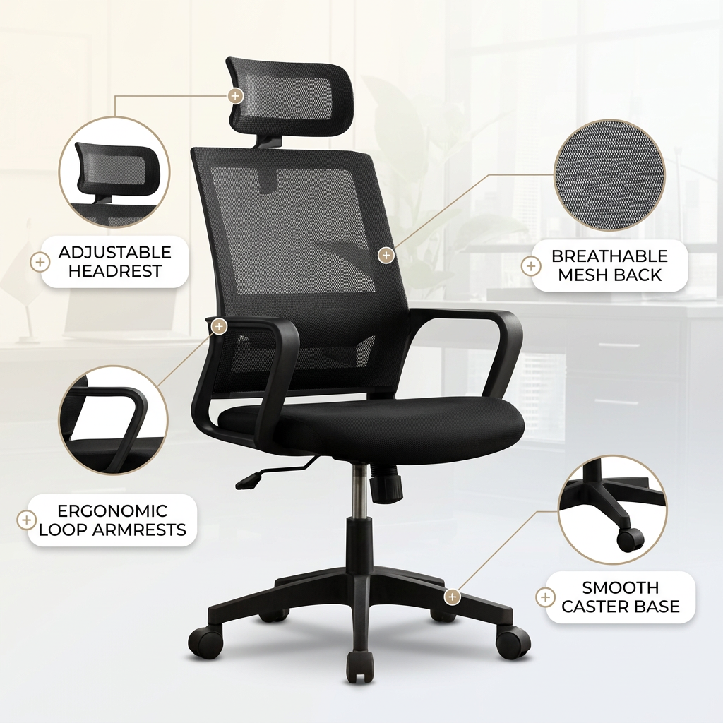 High Back Captain Mesh Seat Nairobi Kenya