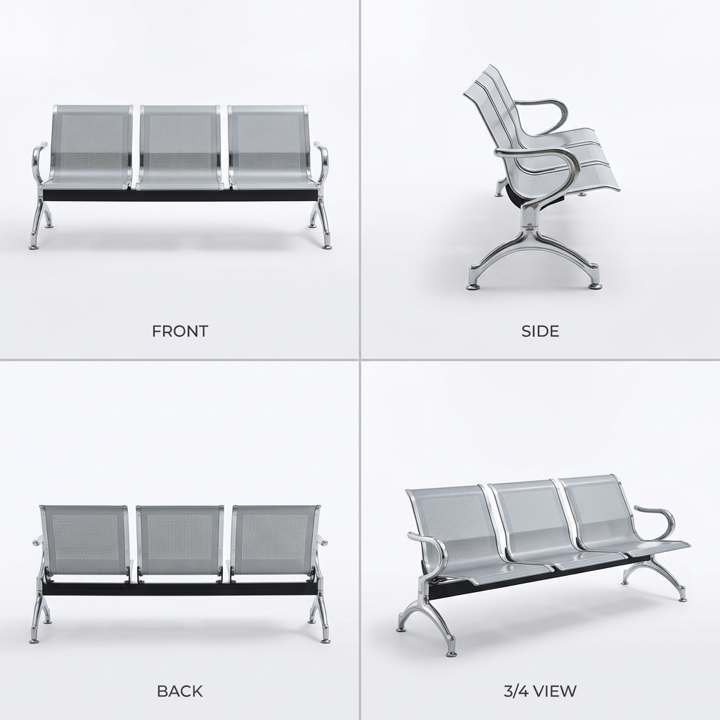 3-Link Normal Gauge Non-Padded Waiting Bench Nairobi Kenya