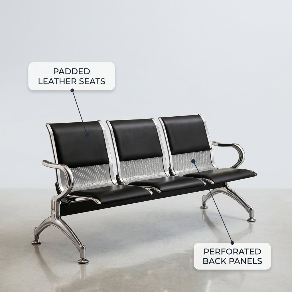 3-link padded waiting bench in Kenya